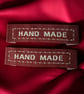 Woven “Hand Made” craft labels Red