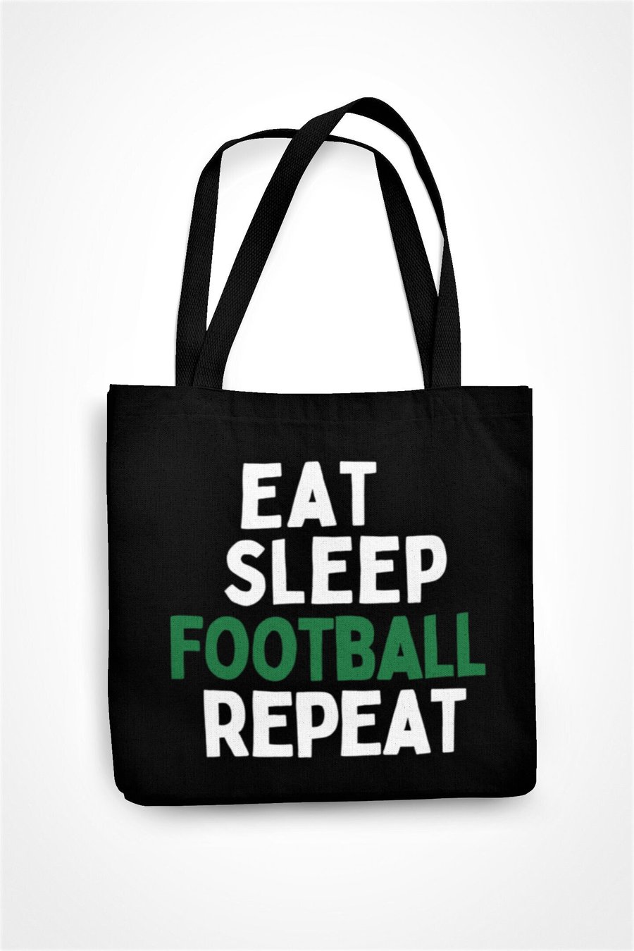Eat Sleep Football Repeat Tote Bag Funny Footy Shopping Bag Joke Christmas 