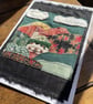 House in the mountains, textile hand embroidered 'new home'  keepsake card - Image 2