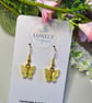 Lemon Yellow Butterfly Earrings, Charm Earrings, Handmade Jewellery 