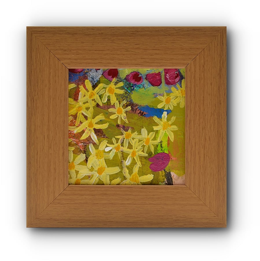Small Framed Original Painting of a Garden