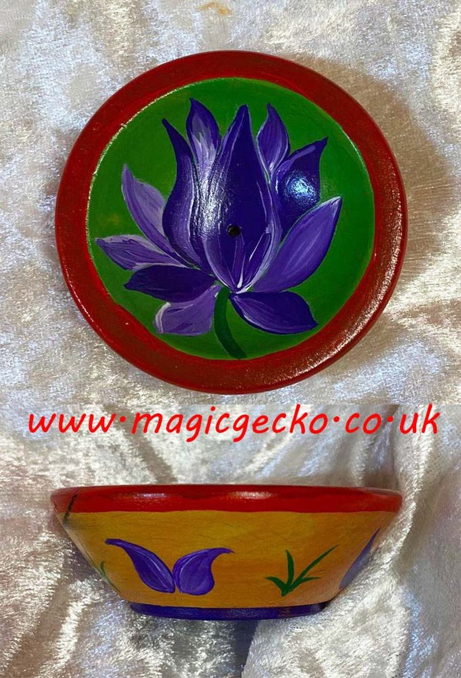 Incense Catcher - 7cm wide- Hand painted