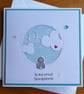 Grandparents Card - Rabbit With Clouds - Aqua - Image 10