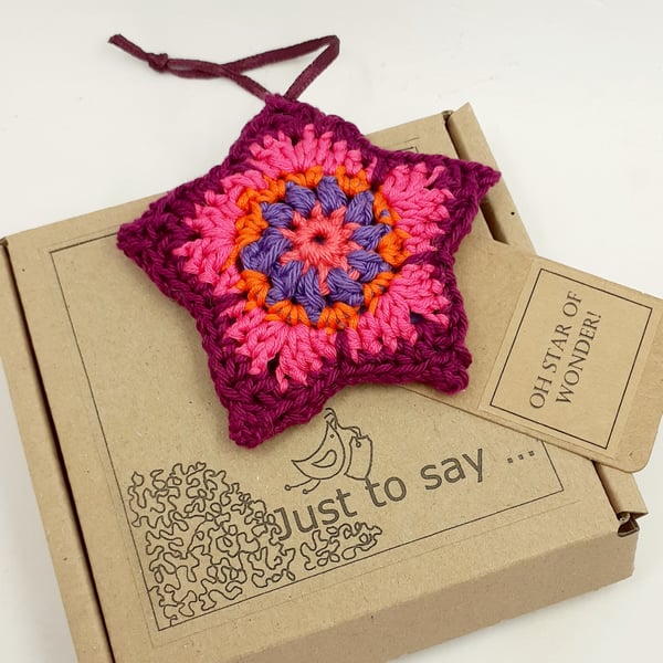 Crochet Star of Wonder - Alternative to a Greetings Card