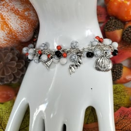 Halloween beaded charm bracelet