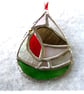Teardrop Decoration Robin Stained Glass Suncatcher Christmas - Image 5