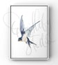 Watercolour Print Swallows Donny  - Image 1
