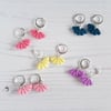 Mini pastel colour scallop huggie hoop earrings
