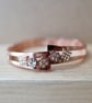 Moveable Clear Colour Rhinestone Up-cycled Copper Color Stainless Steel Bracelet