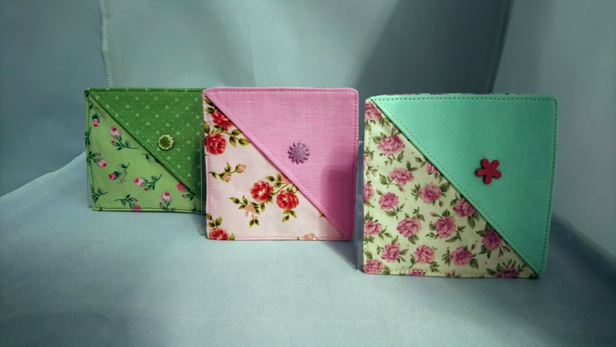 Book Marks Corner Set of 3 Embellished with a Button