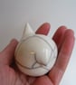 Raku glazed round bird - Image 4
