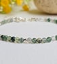 Dainty Moss Agate Gemstone Bracelet - 3mm  - Image 6