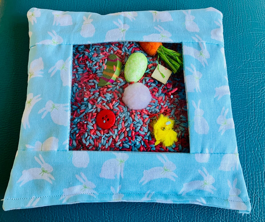 Fabric sensory hide and seek Easter fidget bag