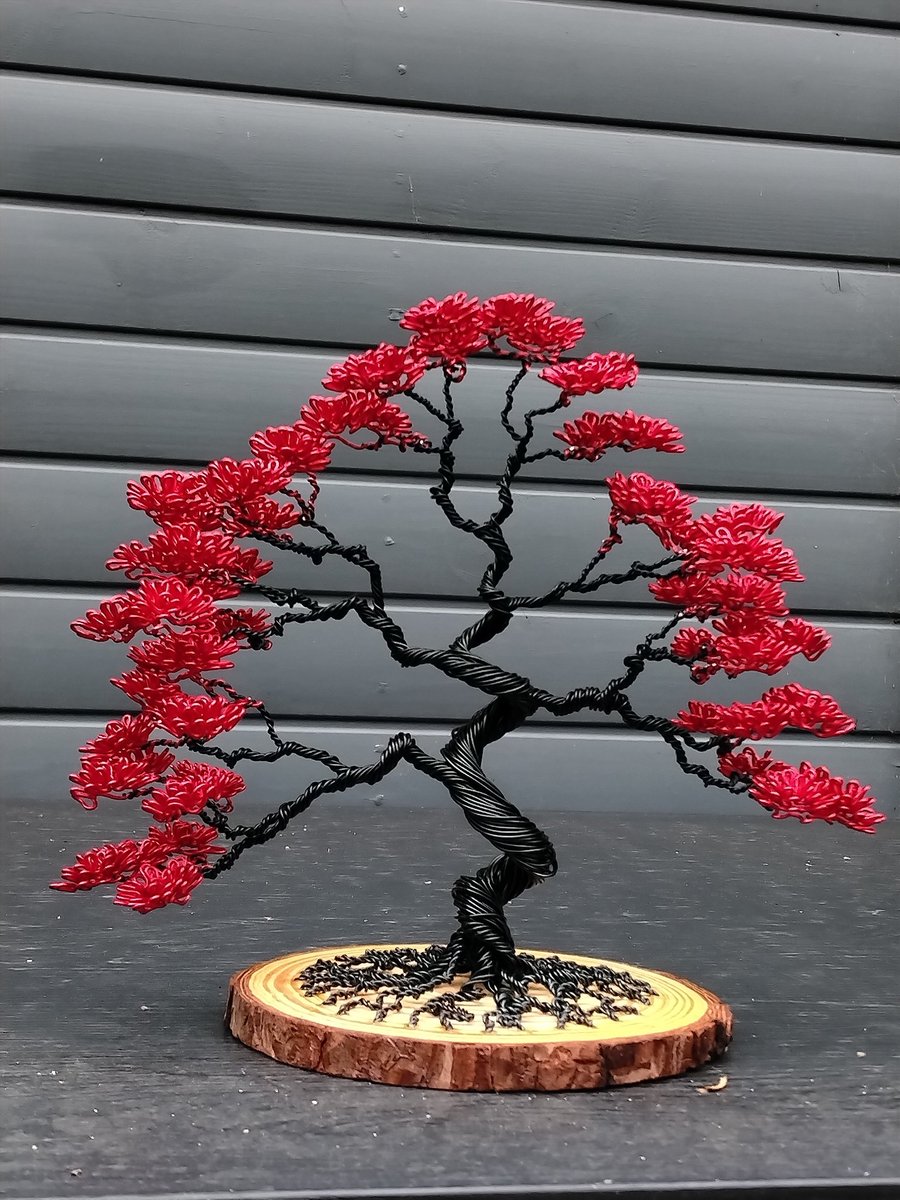 Personalised Wire Bonsai Tree Sculpture – Handmade Custom Colour Tree Art