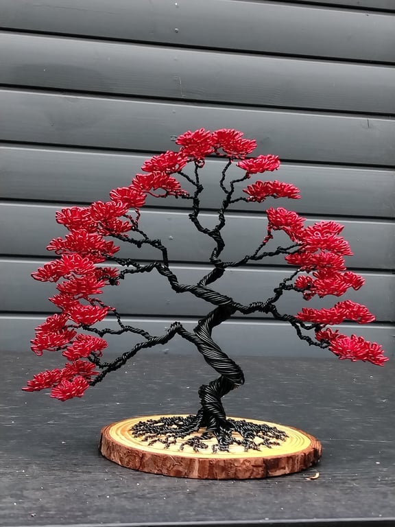 Personalised Wire Bonsai Tree Sculpture – Handmade Custom Colour Tree Art