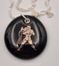 Aquarius Fused Glass Pendant with Real Platinum Lustre Symbol