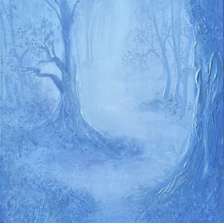Painting Acrylic painting, misty winter woodlan... - Folksy