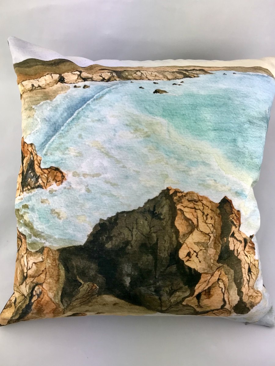 Coastal Watercolour Cushion