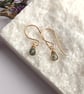 MOSS AGATE Dainty Wire Wrapped Earrings Sterling Silver 14K Gold Filled - Image 5