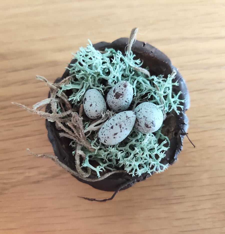Bird Nest Bowl, Rustic Clay Trinket Dish, Miniature Wabi Sabi Bowl