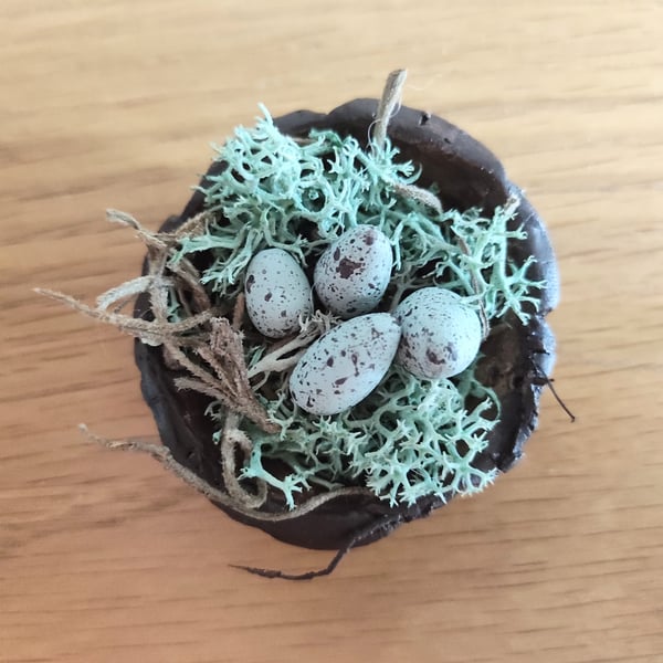 Bird Nest Bowl, Rustic Clay Trinket Dish, Miniature Wabi Sabi Bowl