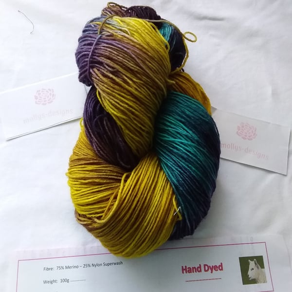 Hand Dyed Merino Knitting Yarn 4ply 100g