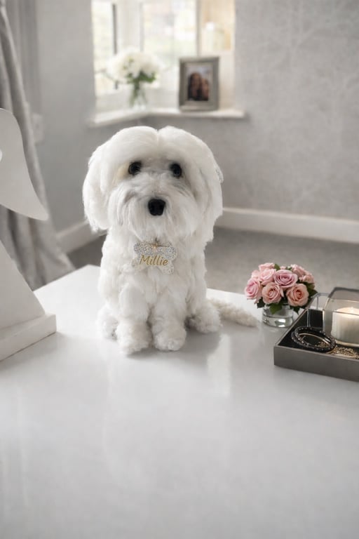 Custom Needle Felted Dog Replica – Handmade Pet Memorial Keepsake – 22cm Dog Por