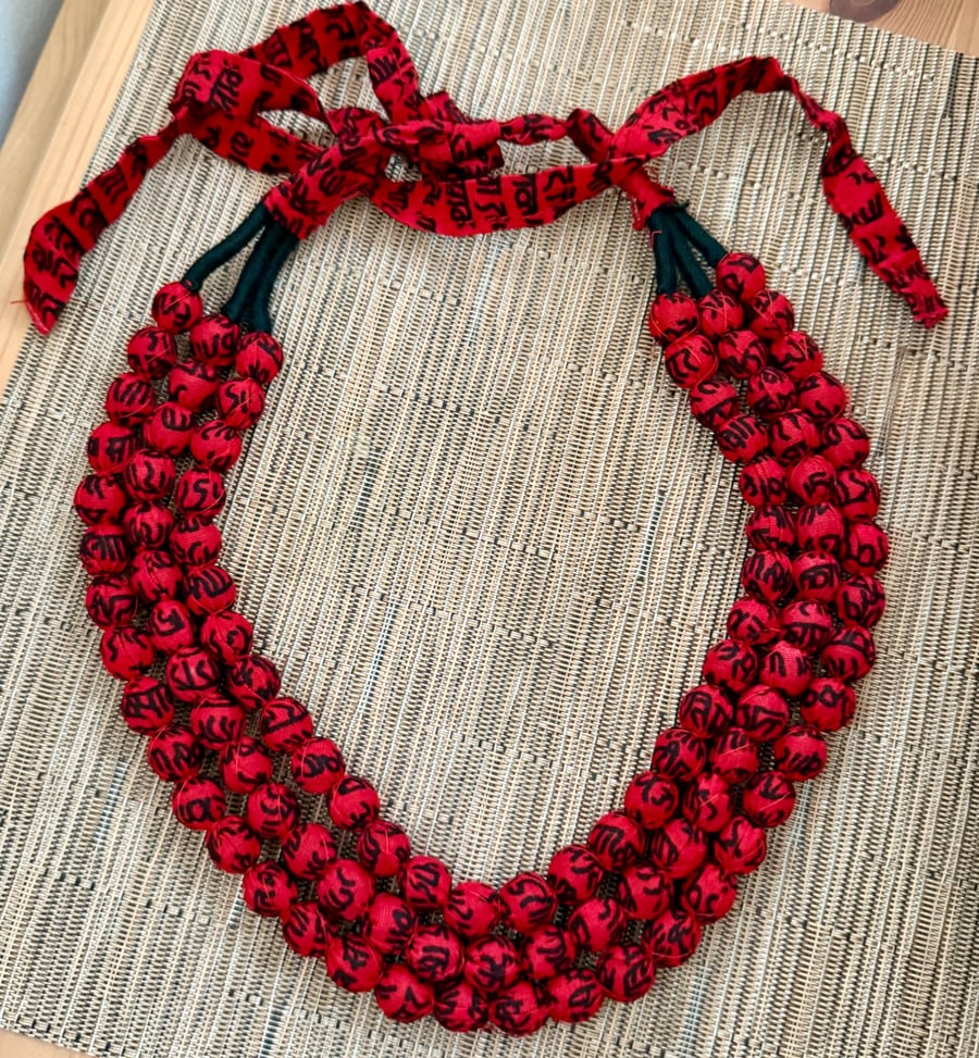 Cotton Bead Handmade Necklace
