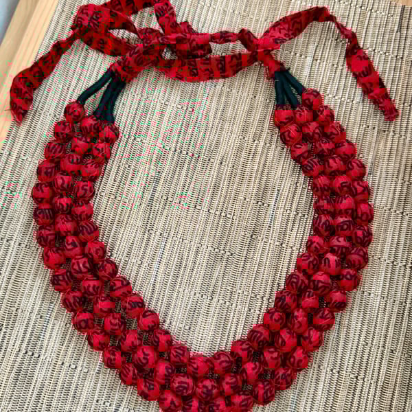 Cotton Bead Handmade Necklace