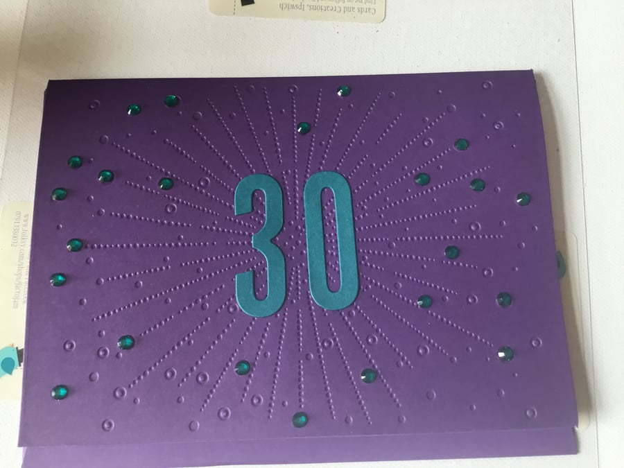 30th Birthday card. Age card. Daughter. Niece. Mum. Ref 073