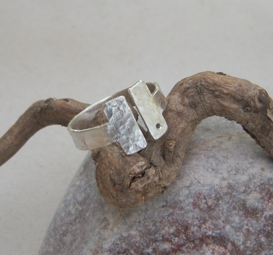 Adjustable ring in sterling silver