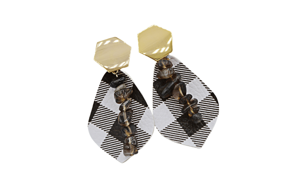 Smoky Quartz 18k Gold Plated Earrings - Free Postage 