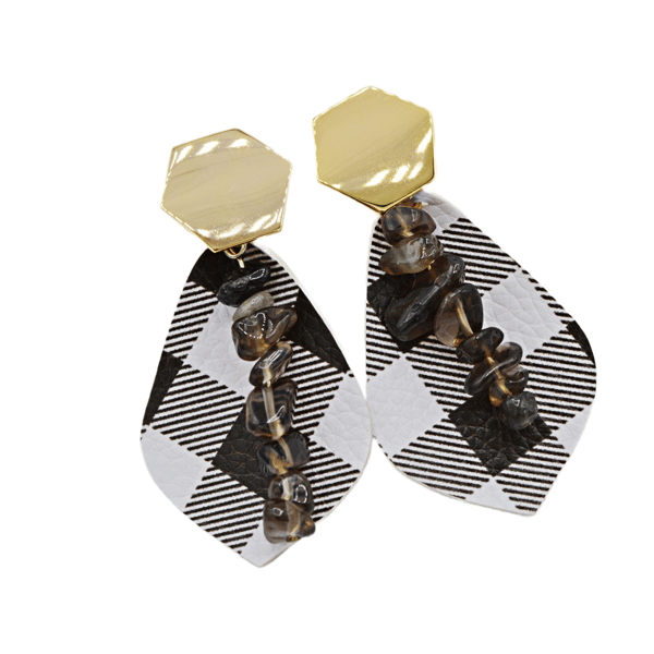 Smoky Quartz 18k Gold Plated Earrings - Free Postage 