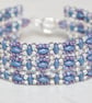 Small Beaded Cuff Bracelet in Denim Blue - Image 4