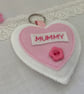 Personalised Felt Heart Keyrings, Handmade Mothers Day Gift, Mum Keyring - Image 4