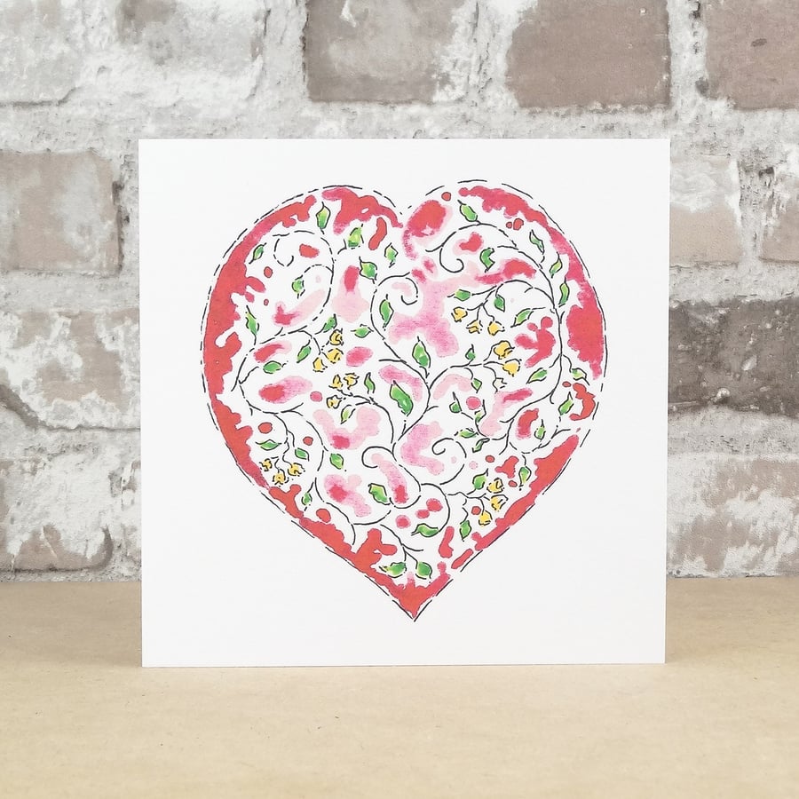 Valentine's Card Flower Heart