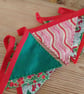 Handmade Christmas mini bunting in a red green colourway. - Image 2