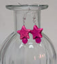 Pink howlite star and round agate earrings with silver plated ear wires  - Image 8