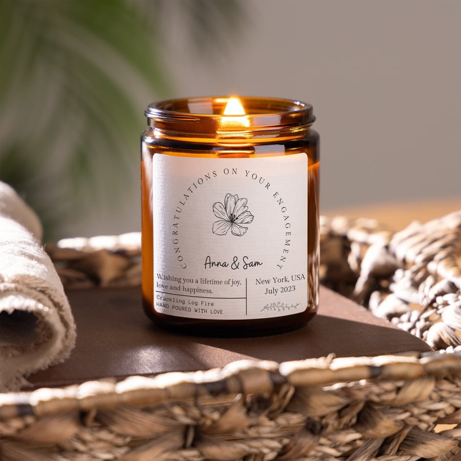 Personalised Engagement, Wedding Candle Gift, Gift For Newly Engaged, Mr & Mrs
