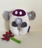 Winged Handmade Plushie Wish Guardian with Silver Dandelion, gift, nursery - Image 1