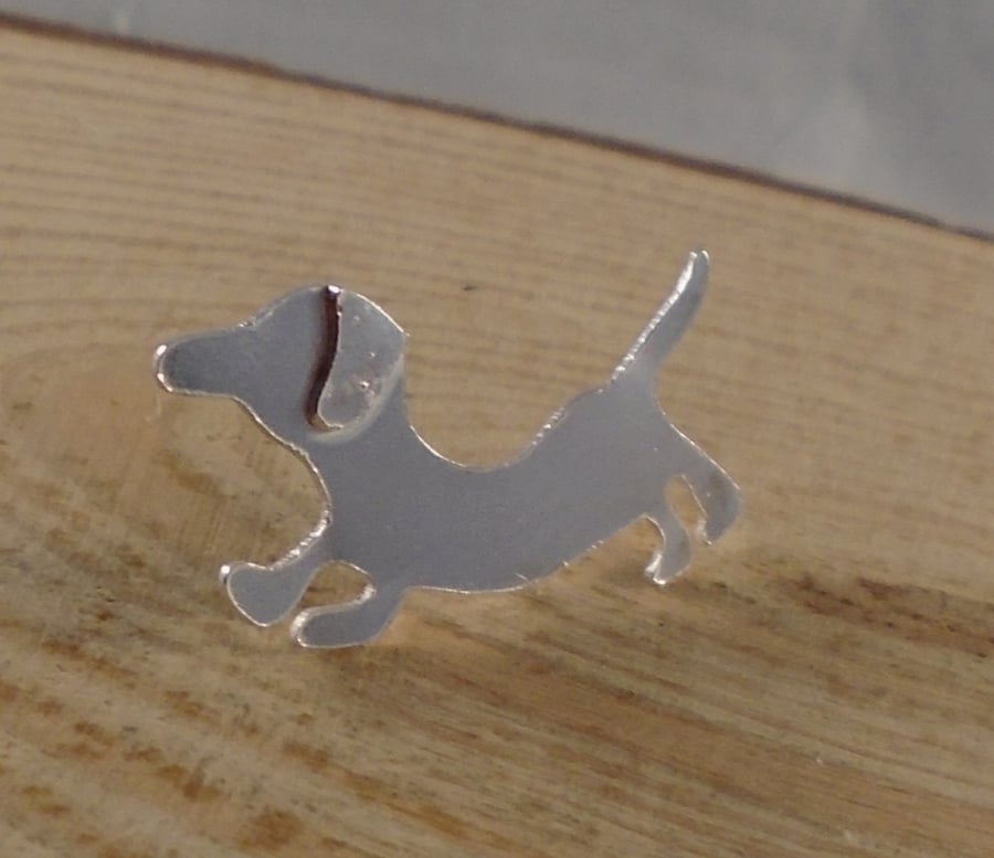 Sterling Silver Dachshund Pin Brooch