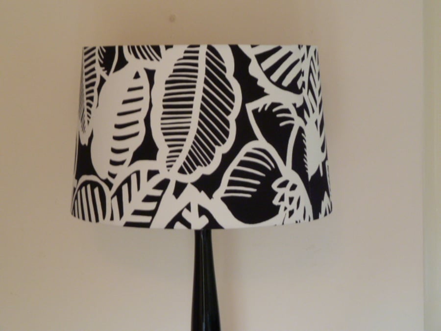 Lampshade for standard lamp or large lamp base. Designer black & white 45cms