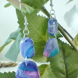 Polymer Clay Two Tier Drop Earrings