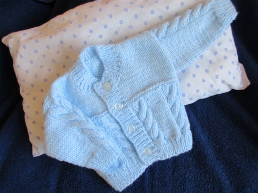 14" Baby Boys Cable Cardigan