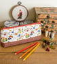 Woodland themed zip top pouch with cute print and metallic contrast - Image 4