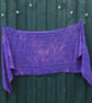 Purple and pink Angora beaded lace knitted shawl - Design L323 - Image 7