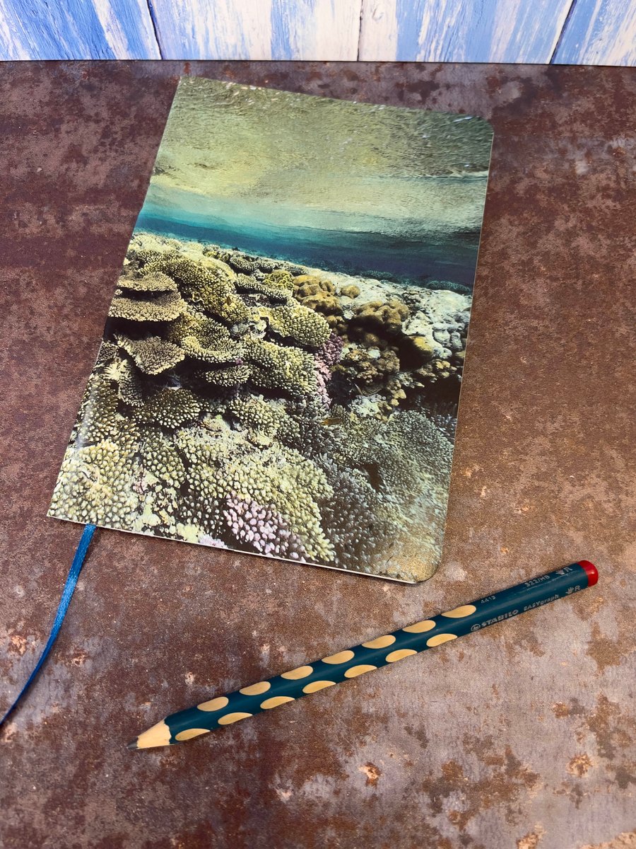 Notebook, Marine themed, A5 (ish), made from up-cycled and recycled materials.