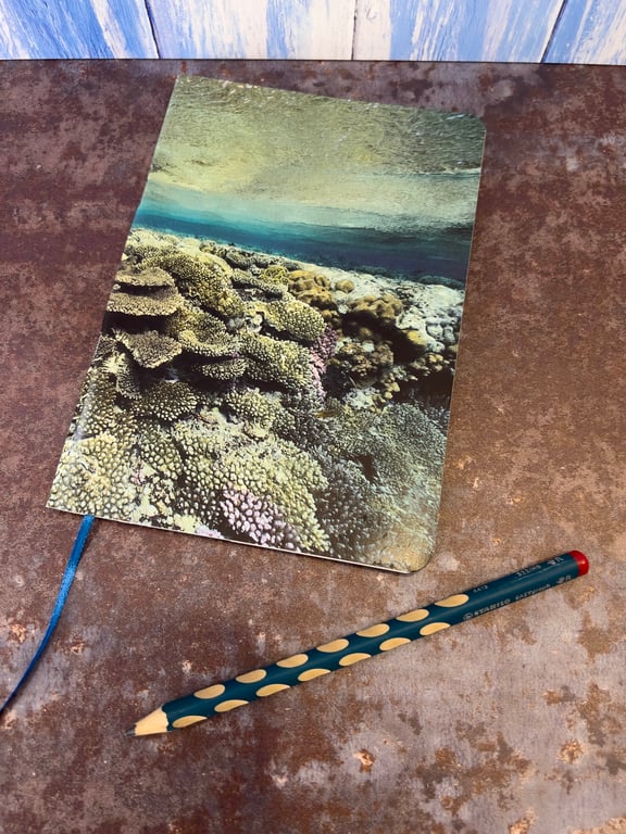 Notebook, Marine themed, A5 (ish), made from up-cycled and recycled materials.