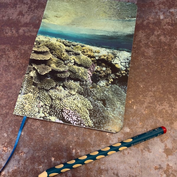 Notebook, Marine themed, A5 (ish), made from up-cycled and recycled materials.