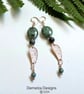 Designer Fancy Jasper, Jadeite Rose Gold Vermeil Sterling Silver Earrings - Image 1